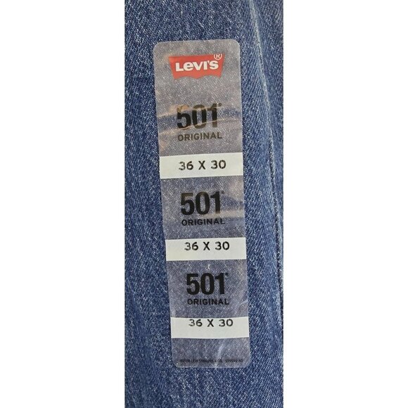 Levis 501 Original Fit Mens Jeans W36 L30 Classic Blue Denim - Picture 3 of 6